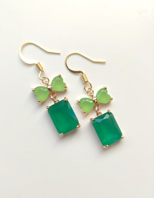 'Green with Envy' Bow Earrings