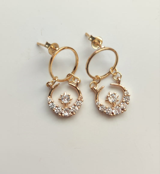 Celestial Circle Drop Earrings