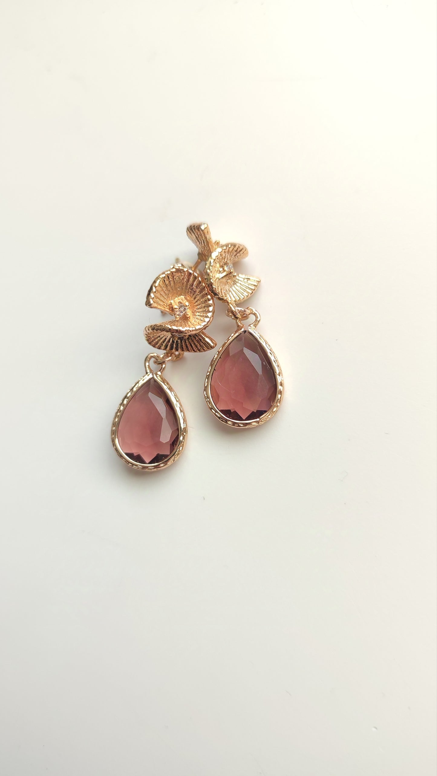 Burgundy Swivel Design Earrings