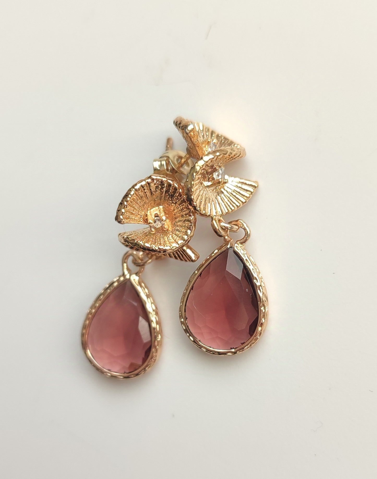 Burgundy Swivel Design Earrings