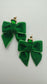 Emerald Green Velvet Bow Earrings