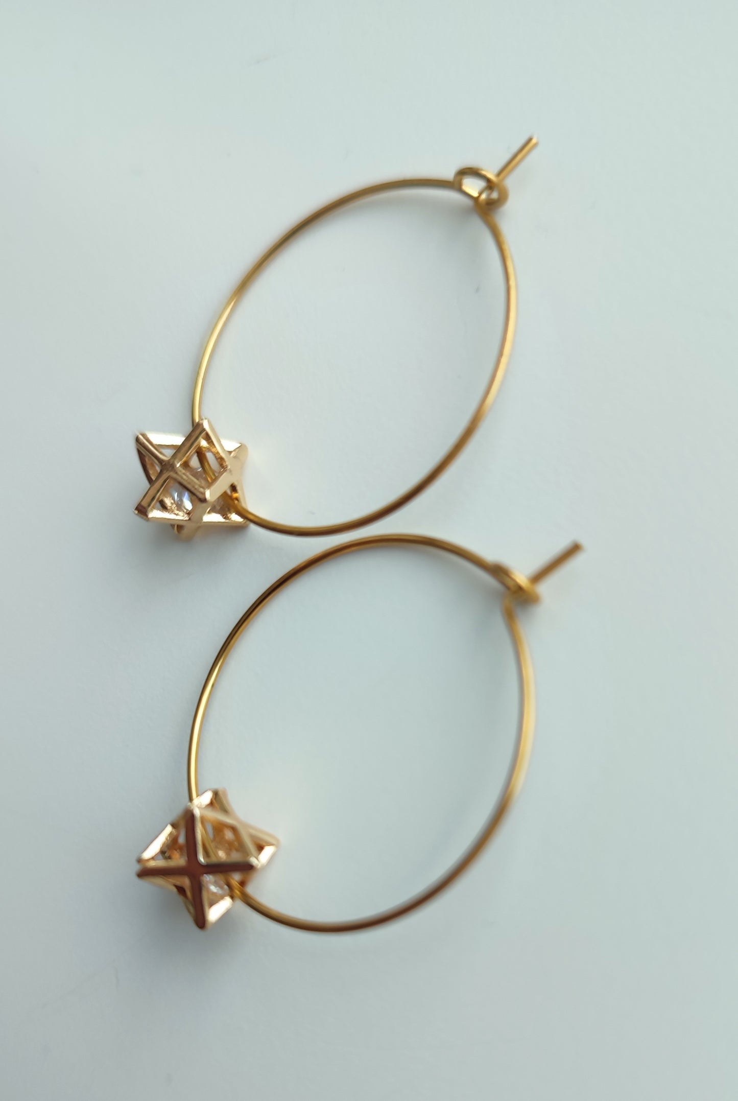 3D Star Hoop Earrings