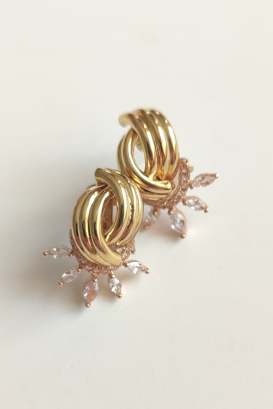 Twisted Fan Design Earrings