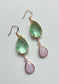 Green and Pink Statement Earrings