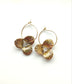 Gold Floral Hoop Earrings