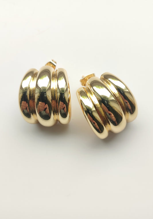 Chunky Triple Ridge Hoops