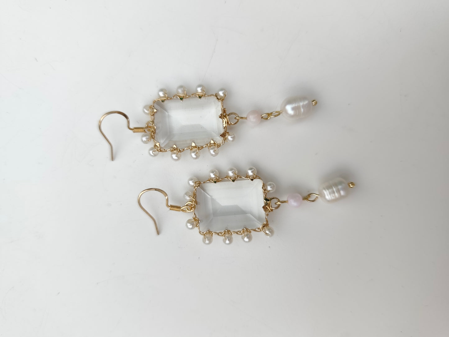 Glass Pearl Drop Earrings