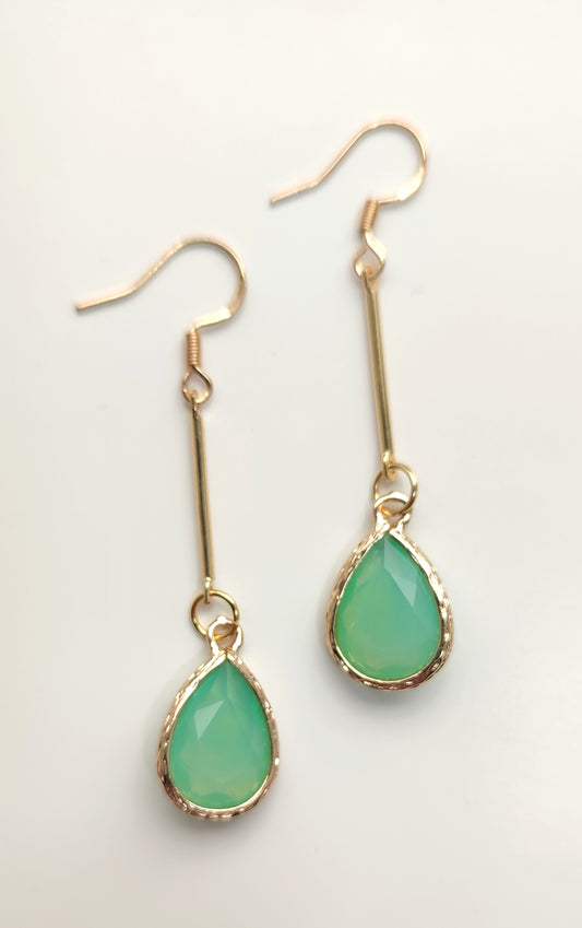 Bright Green Drop Earrings