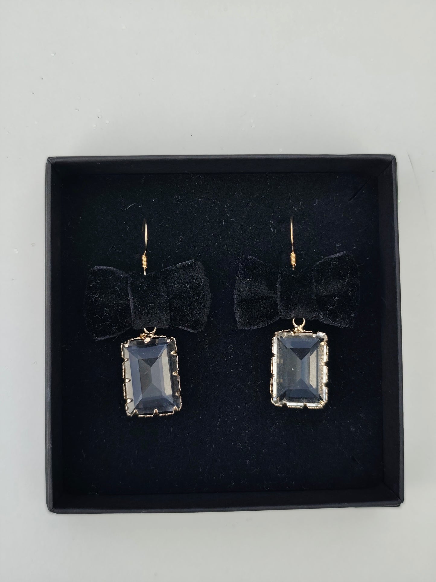 Black Velvet Bow Earrings