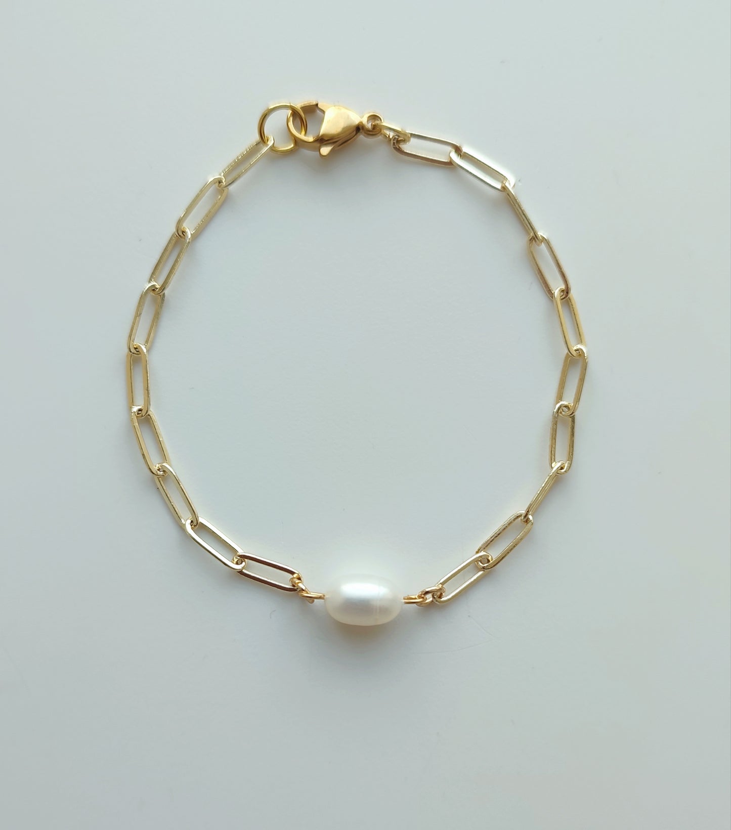 Paper link Pearl Bracelet