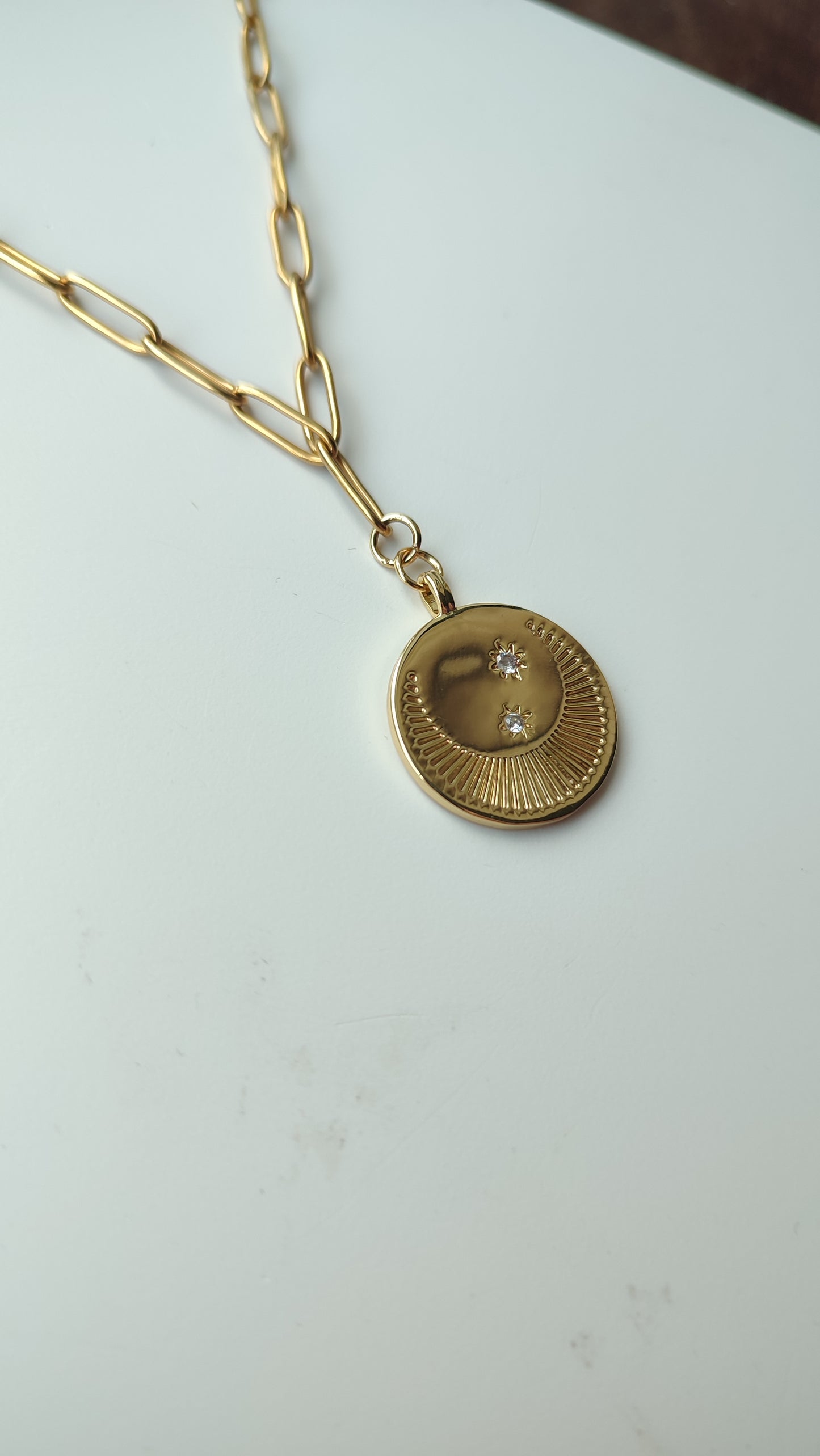 The 'India' Moon and Stars Disc Necklace