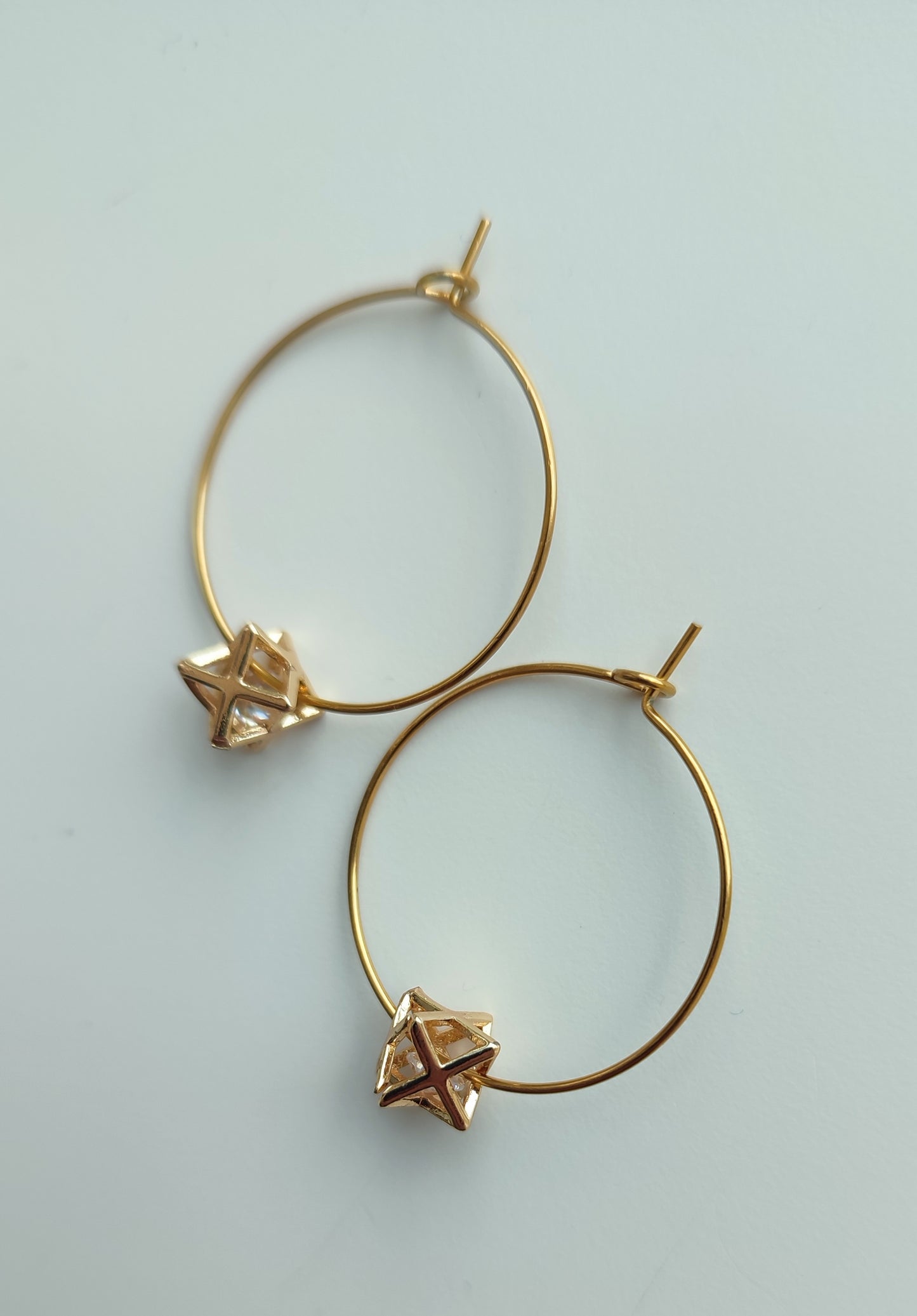 3D Star Hoop Earrings