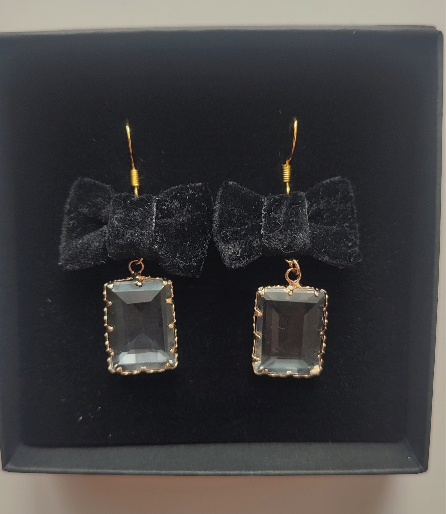 Black Velvet Bow Earrings