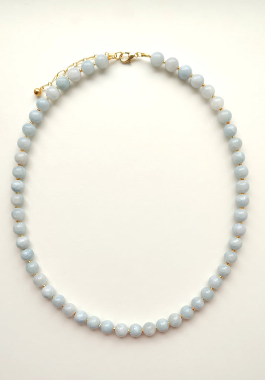 Blue Jade Beaded Necklace