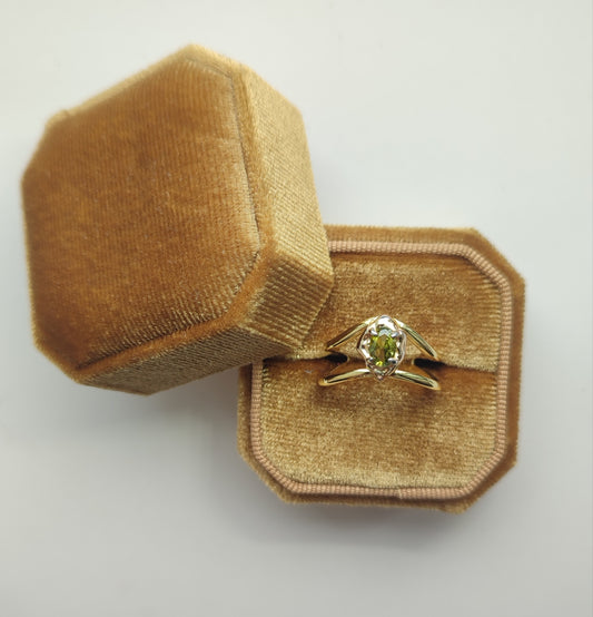 Double Band Peridot Ring