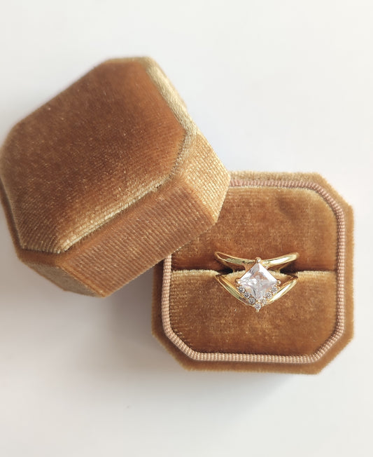 Diamond Shaped Double Layer Ring