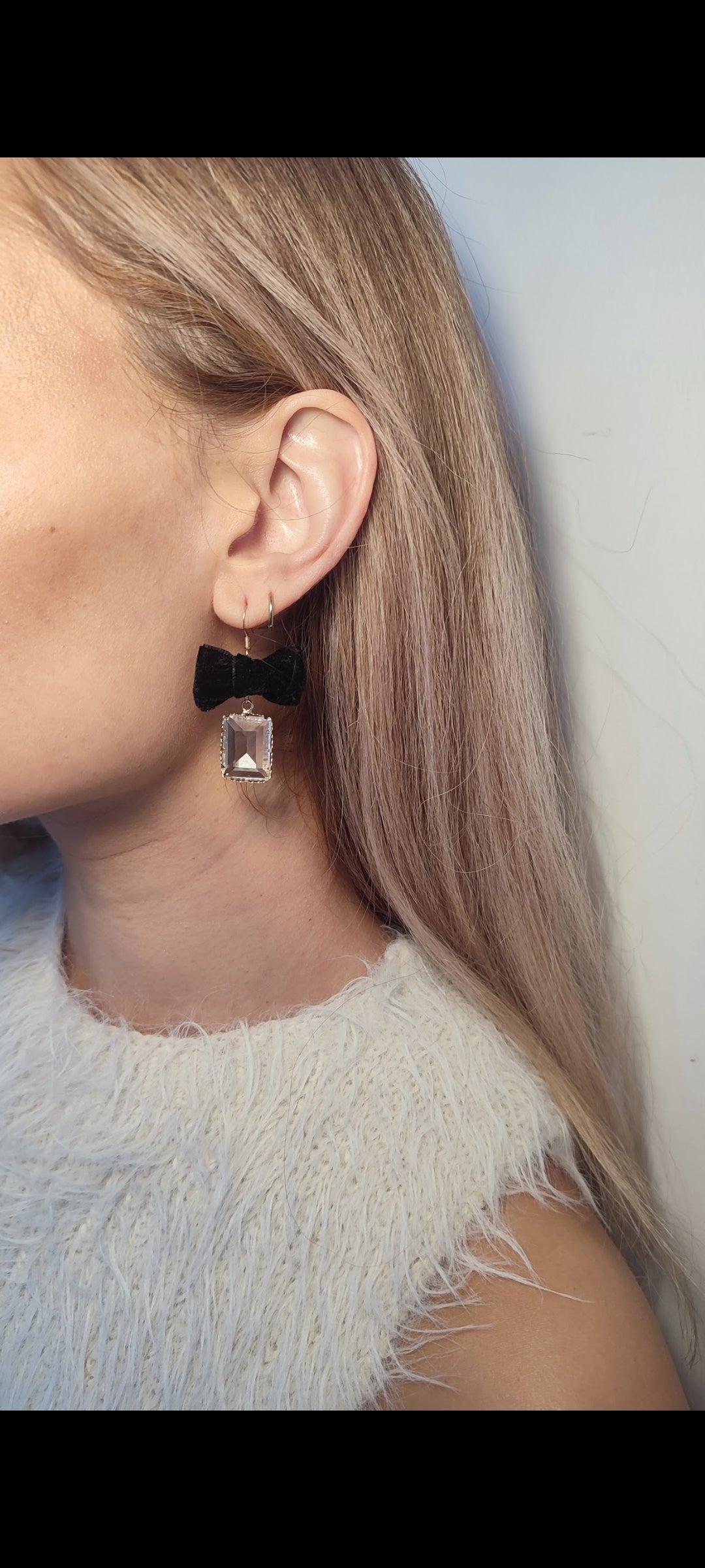 Black Velvet Bow Earrings