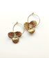 Gold Floral Hoop Earrings