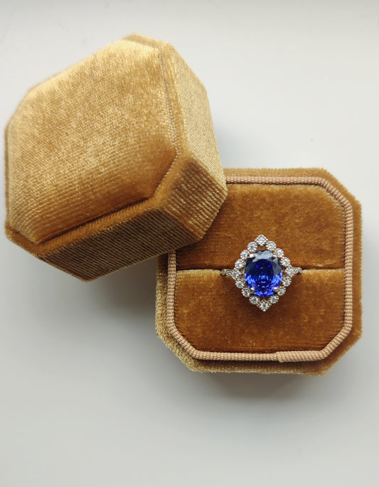 'Lizzy' Blue Art Deco Ring