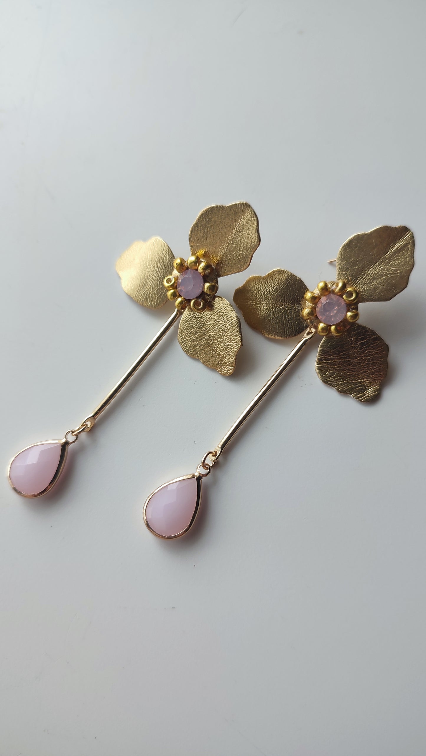 Pink Pansy Statement Earrings