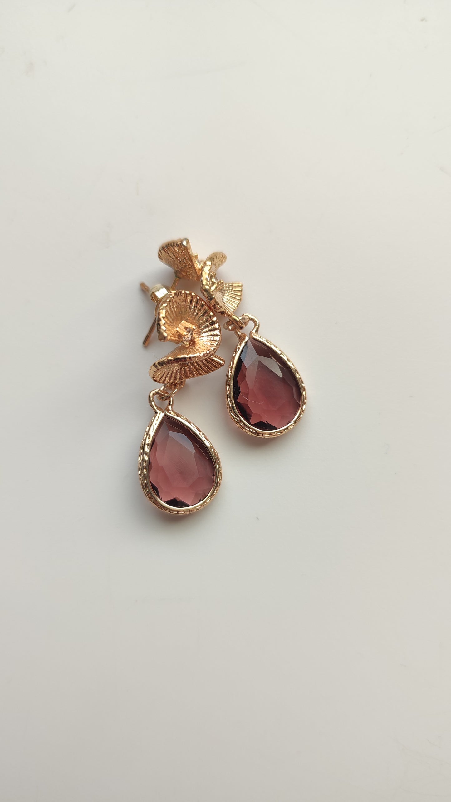 Burgundy Swivel Design Earrings